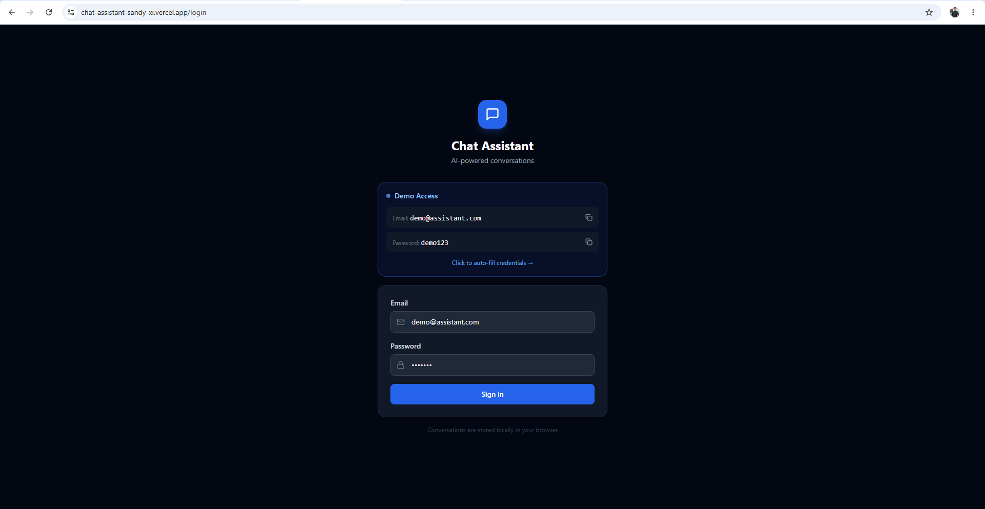 AI Chat Assistant screenshot
